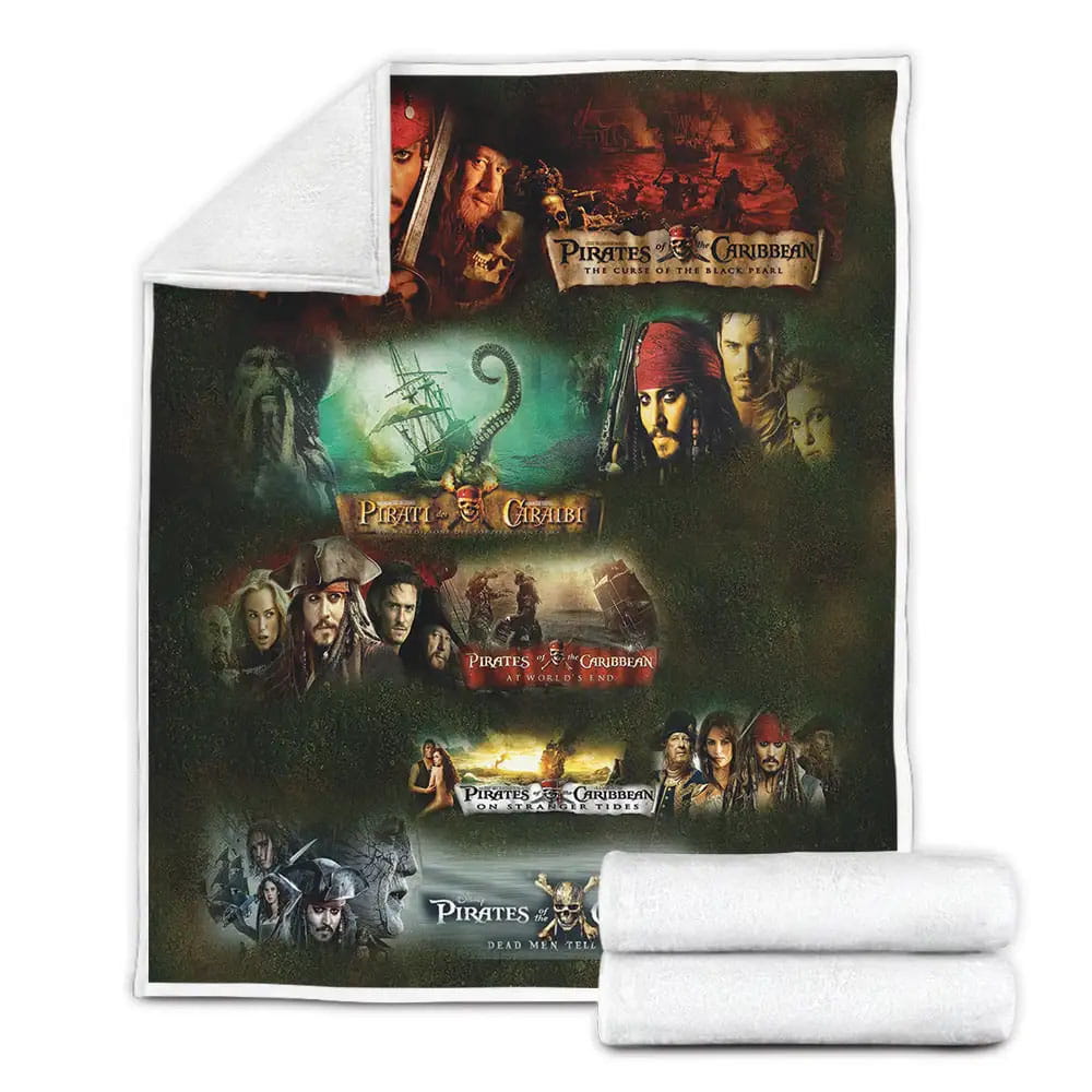 Pirates Of The Caribbean Series Season Fleece Blanket Gift For Wife Husband Besties