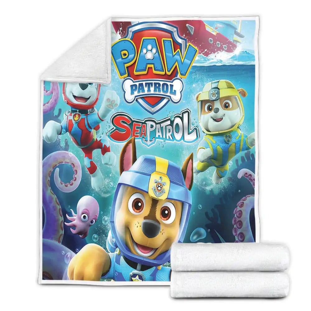 Paw Patrol Sea Patrol Ship And Octopus Fleece Blanket Gift For Wife Husband Besties