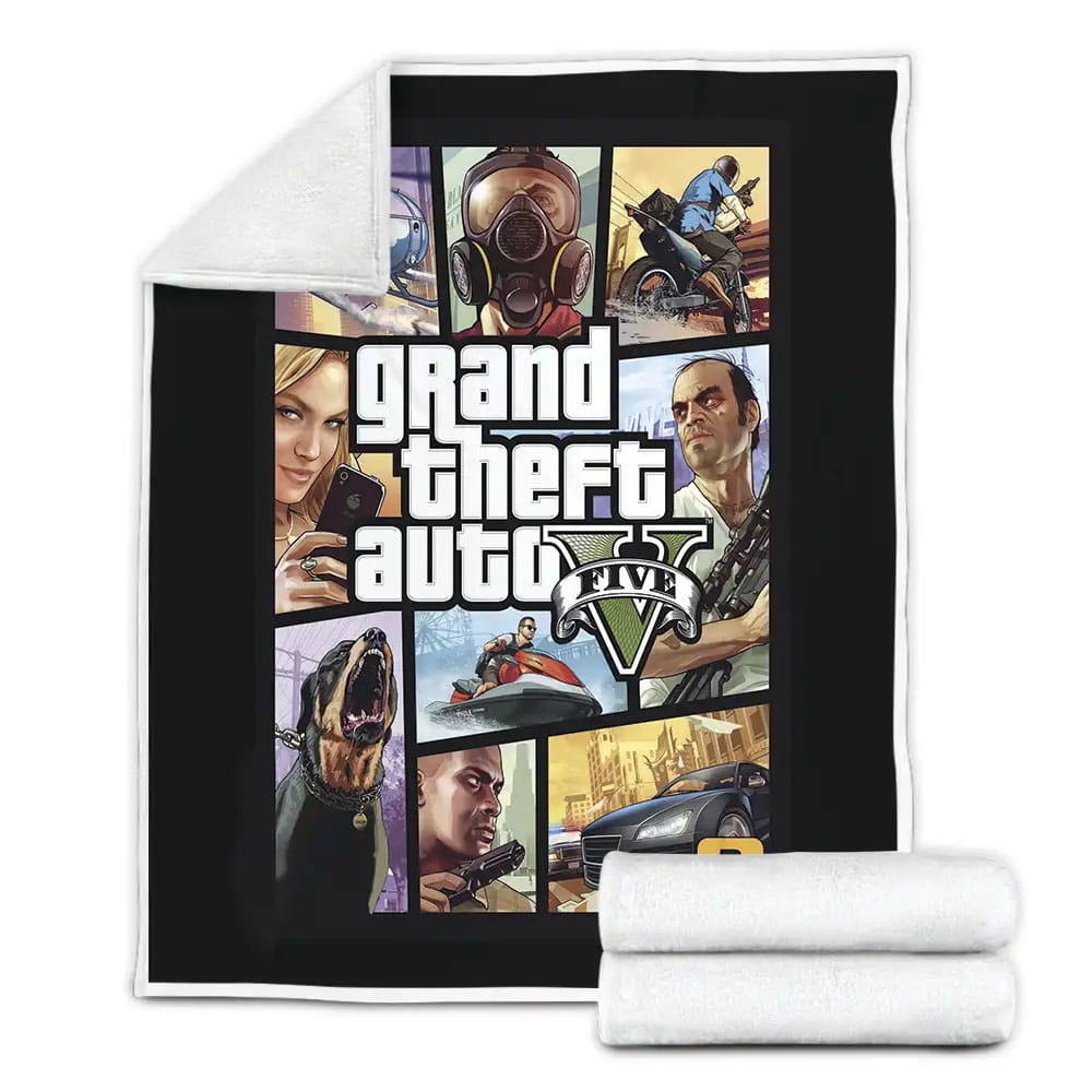 Grand Theft Auto Fleece Blanket Gift For Birthday Halloween Christmas Thanksgiving