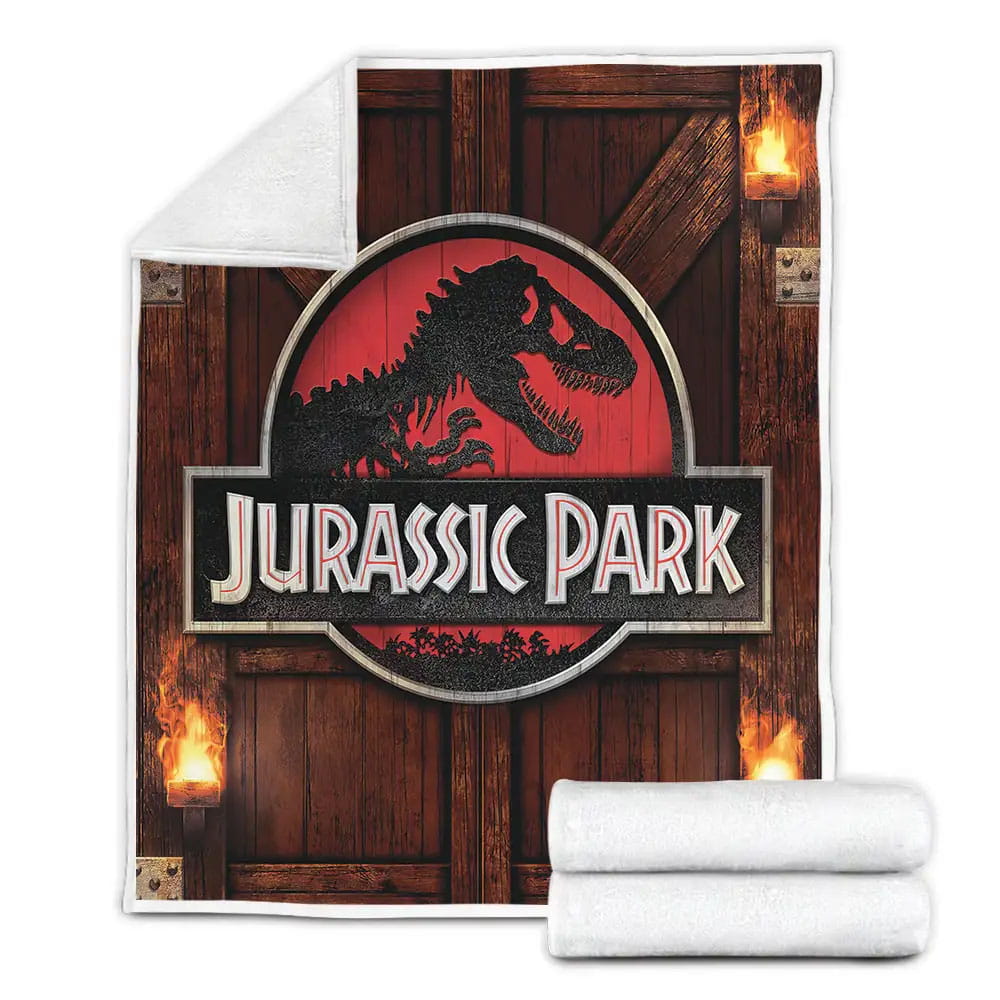 Jurassic Park Movie Logo Film Ii Image Fleece Blanket Gift For Wife Husband Besties