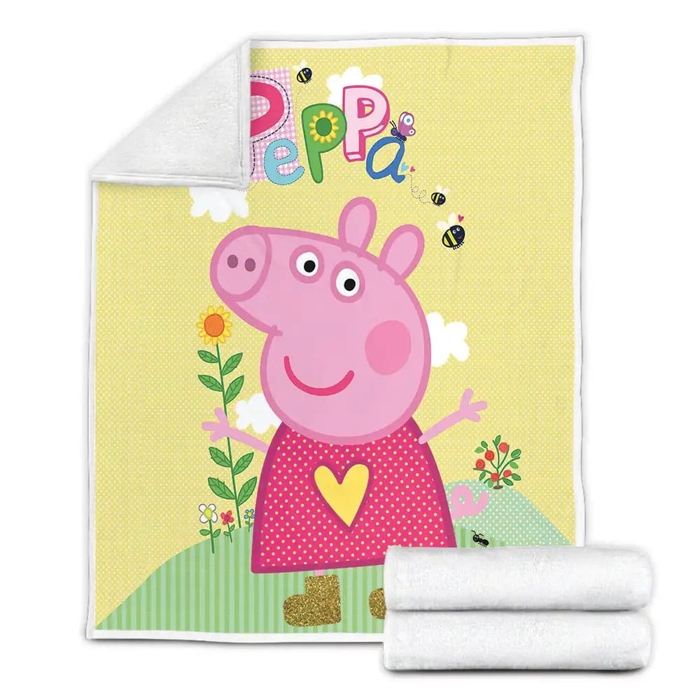 Peppa Pig In The Garden Fleece Blanket Gift For Christmas Thanksgiving Halloween