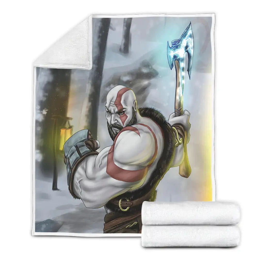 Anime God Of War Fleece Blanket Gift For Birthday Halloween Christmas Thanksgiving