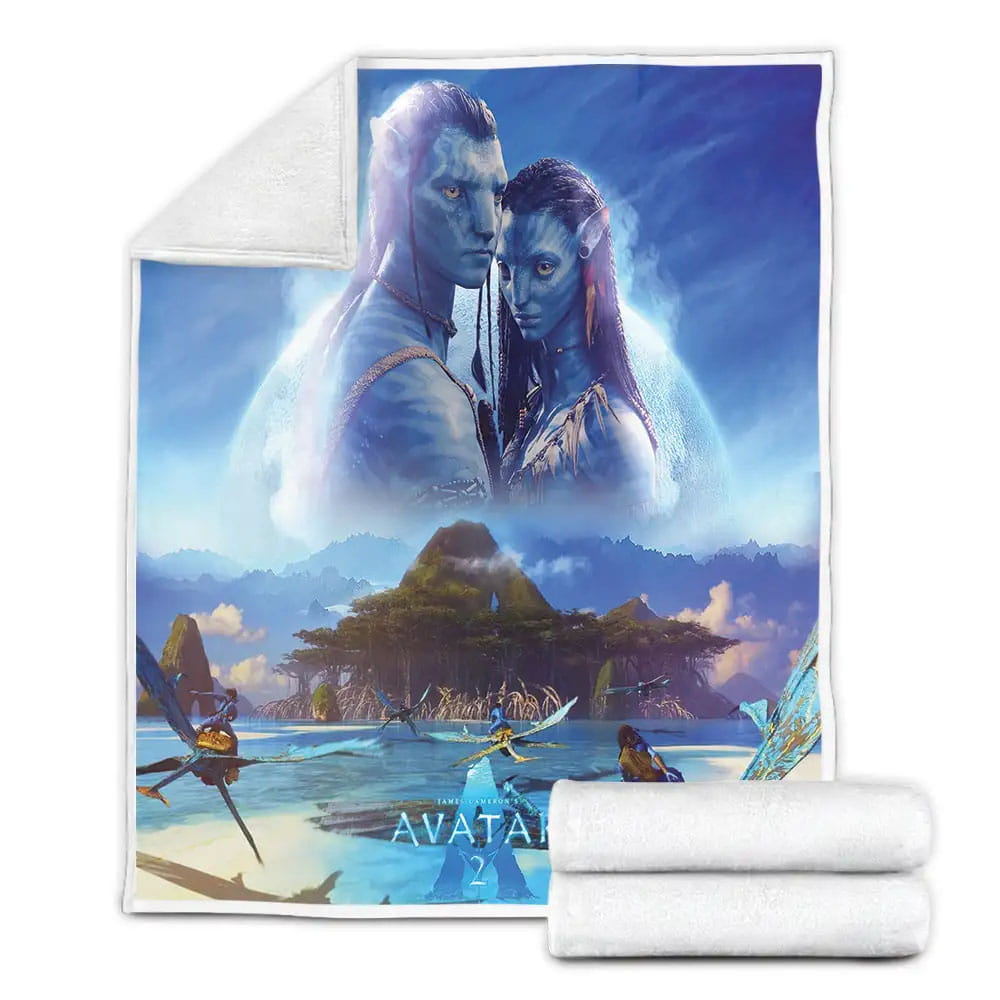 Avatar 2 Neytiri And Jake Sully Poster Fleece Blanket Gift For Wife Husband Besties