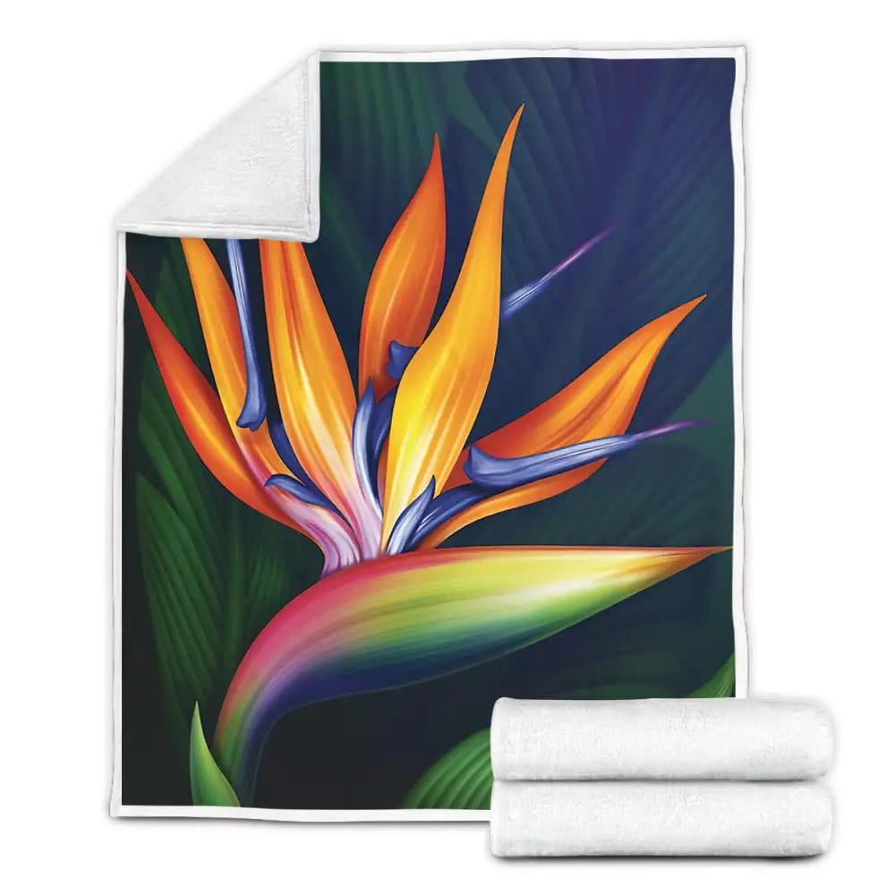 Bird Of Paradise Flower Fleece Blanket Gift For Christmas Thanksgiving Halloween