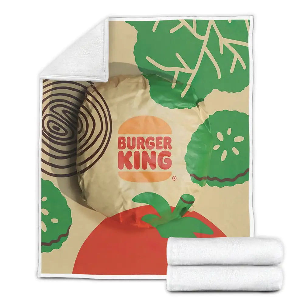 Burger King Flame-Grilled Whopper Wrap Fleece Blanket Gift For Wife Husband Besties