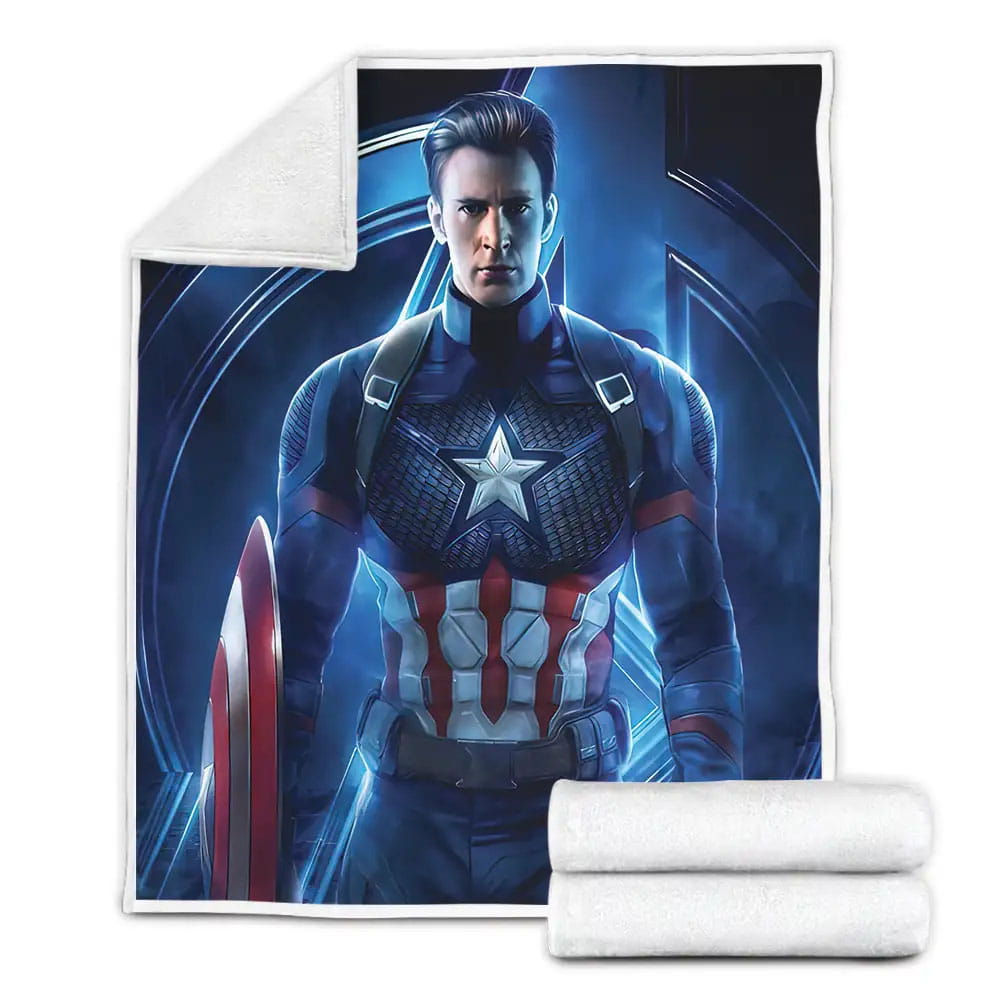 Captain America Endgame Fleece Blanket Gift For Christmas Thanksgiving Halloween