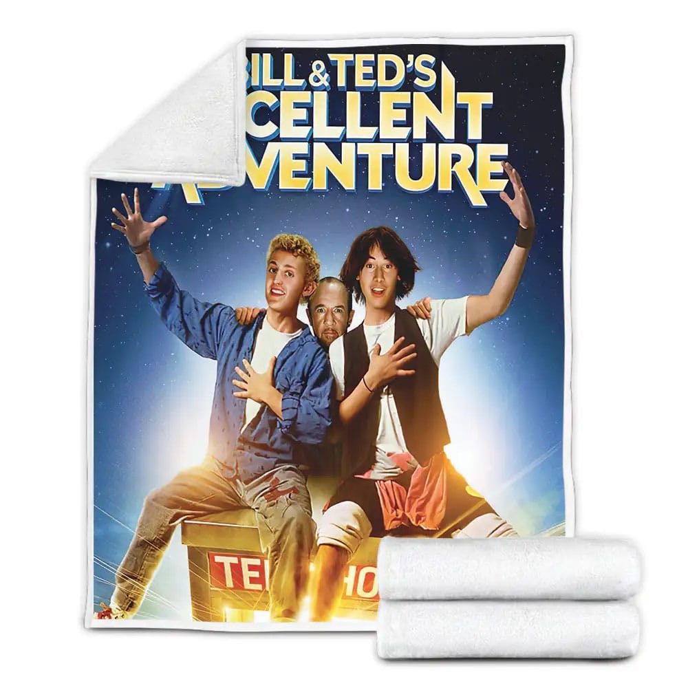 Bill And Teds Excellent Adventure Original Poster Fleece Blanket Perfect 