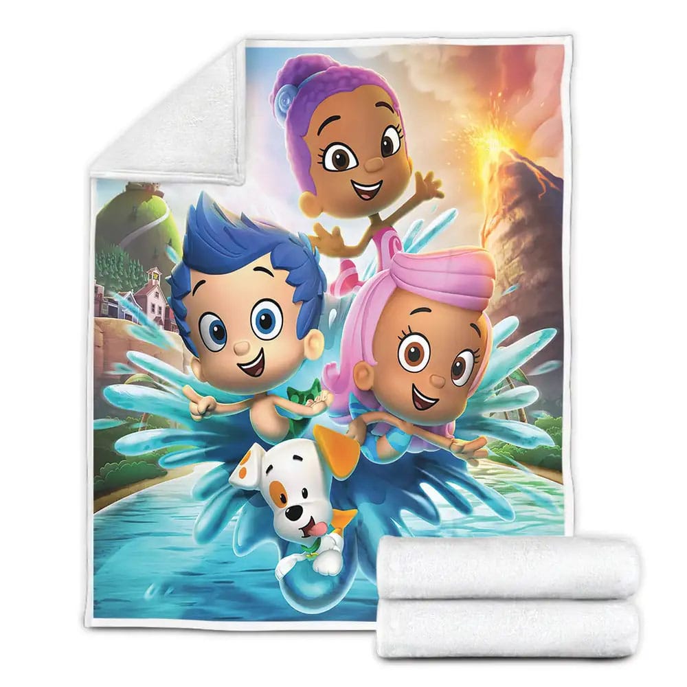 Bubble Guppies Molly Gil Puppy And Zooli Artwork Fleece Blanket Perfect 