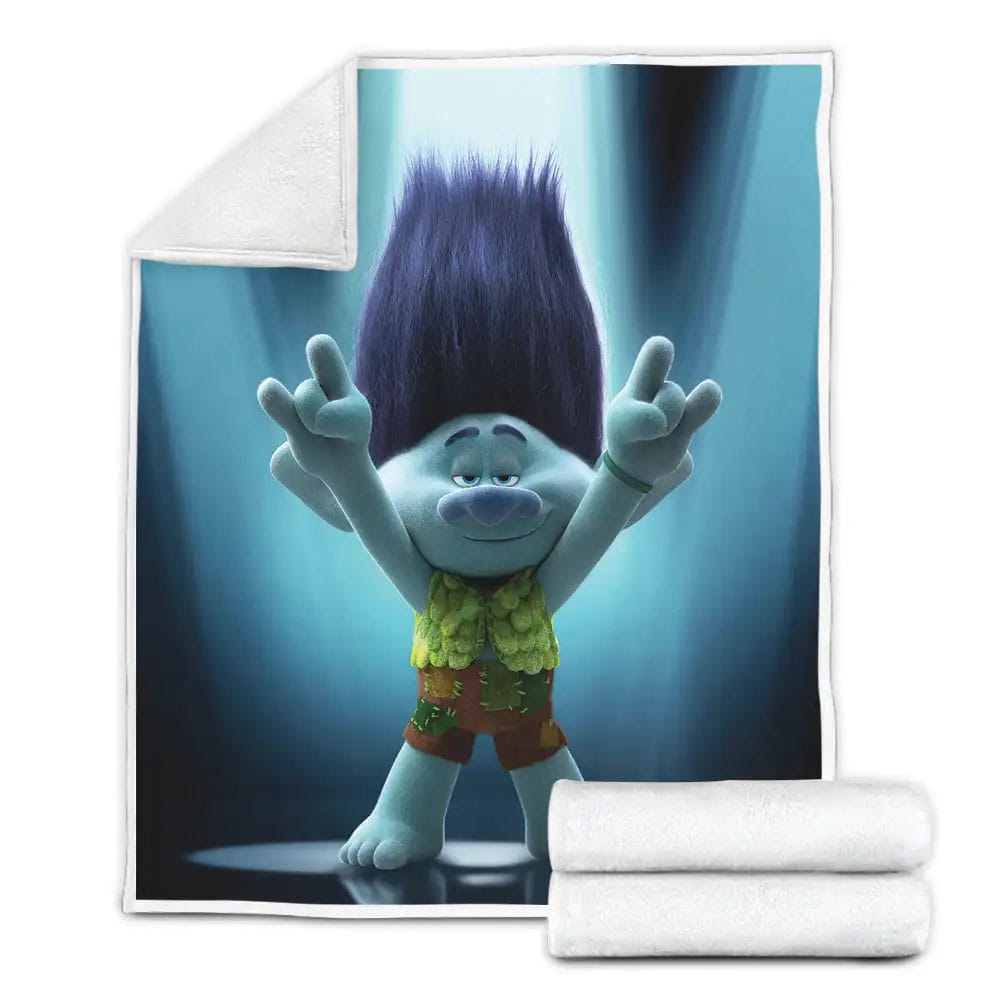 Trolls World Tour Branch Fleece Blanket Gift For Christmas Thanksgiving Halloween
