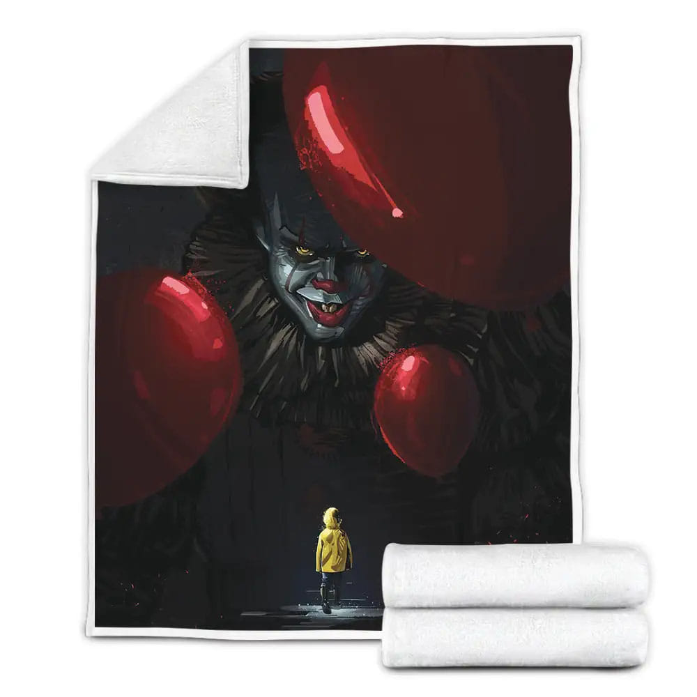 Pennywise From It Georgie Faces To Evil Fleece Blanket Gift For Wife Husband Besties