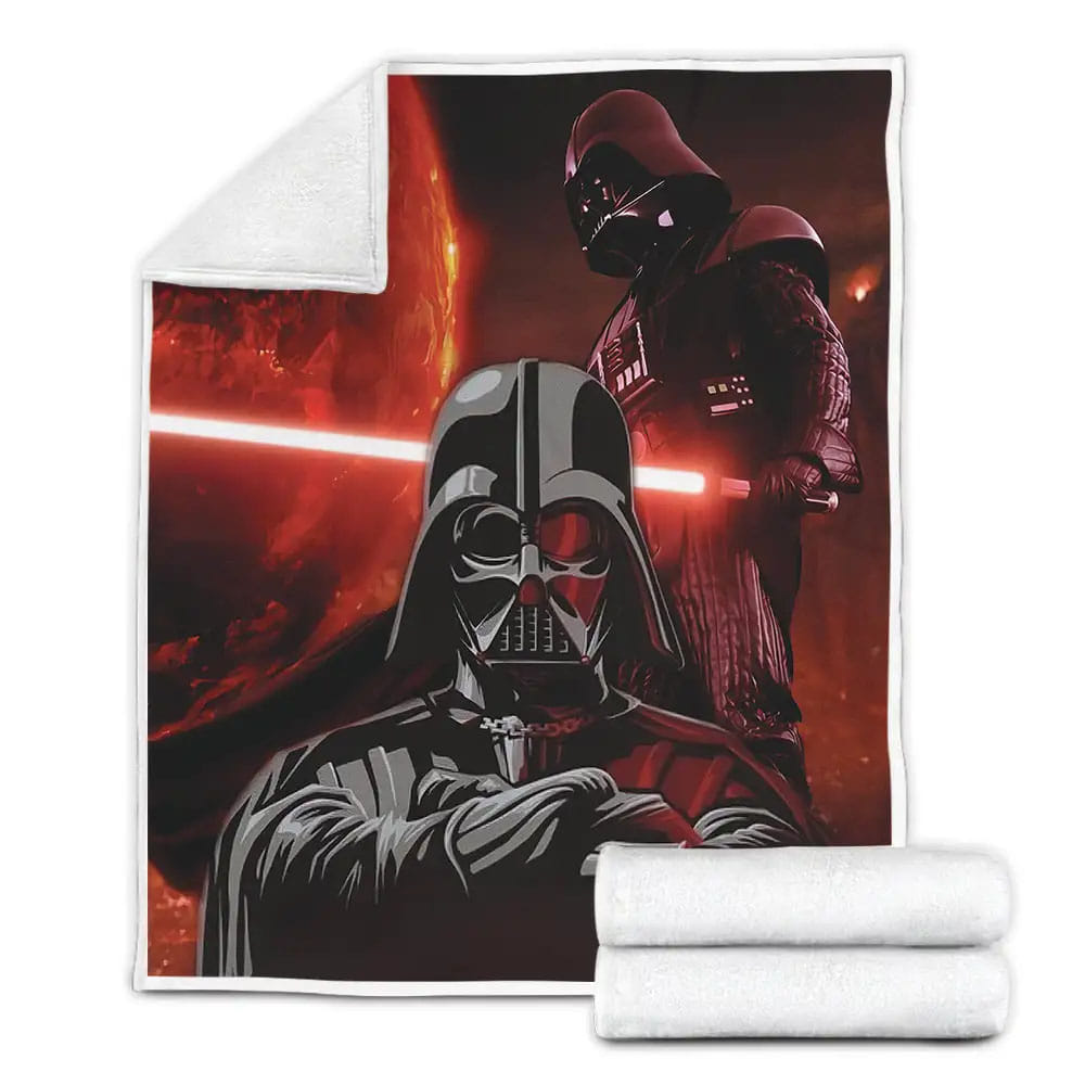 Star Wars Darth Vader Images Collage In Red Theme Fleece Blanket Perfect 