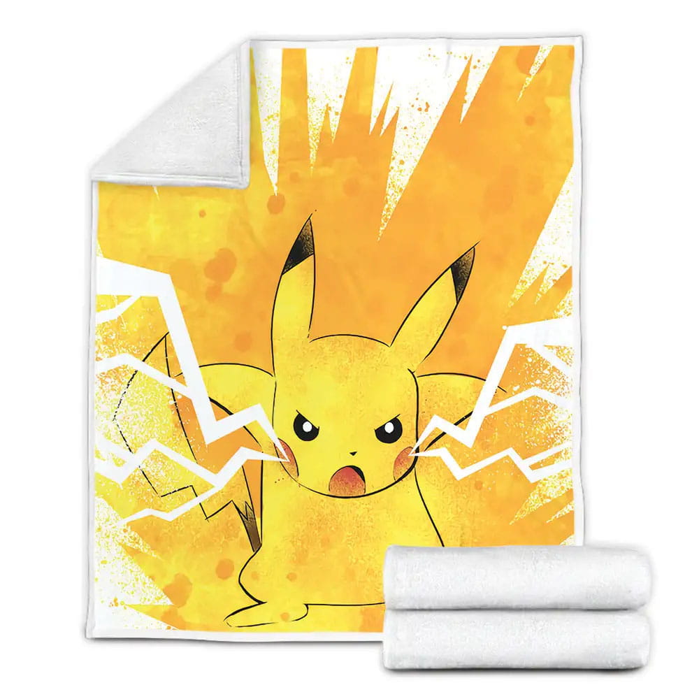 Pokemons Pikachu Attacks Fleece Blanket Gift For Christmas Thanksgiving Halloween