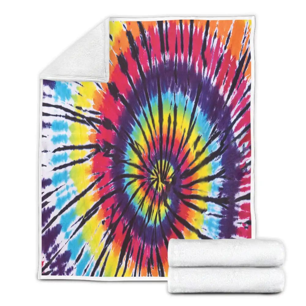 Tie Dyed Colorful Fleece Blanket Gift For Birthday Halloween Christmas Thanksgiving