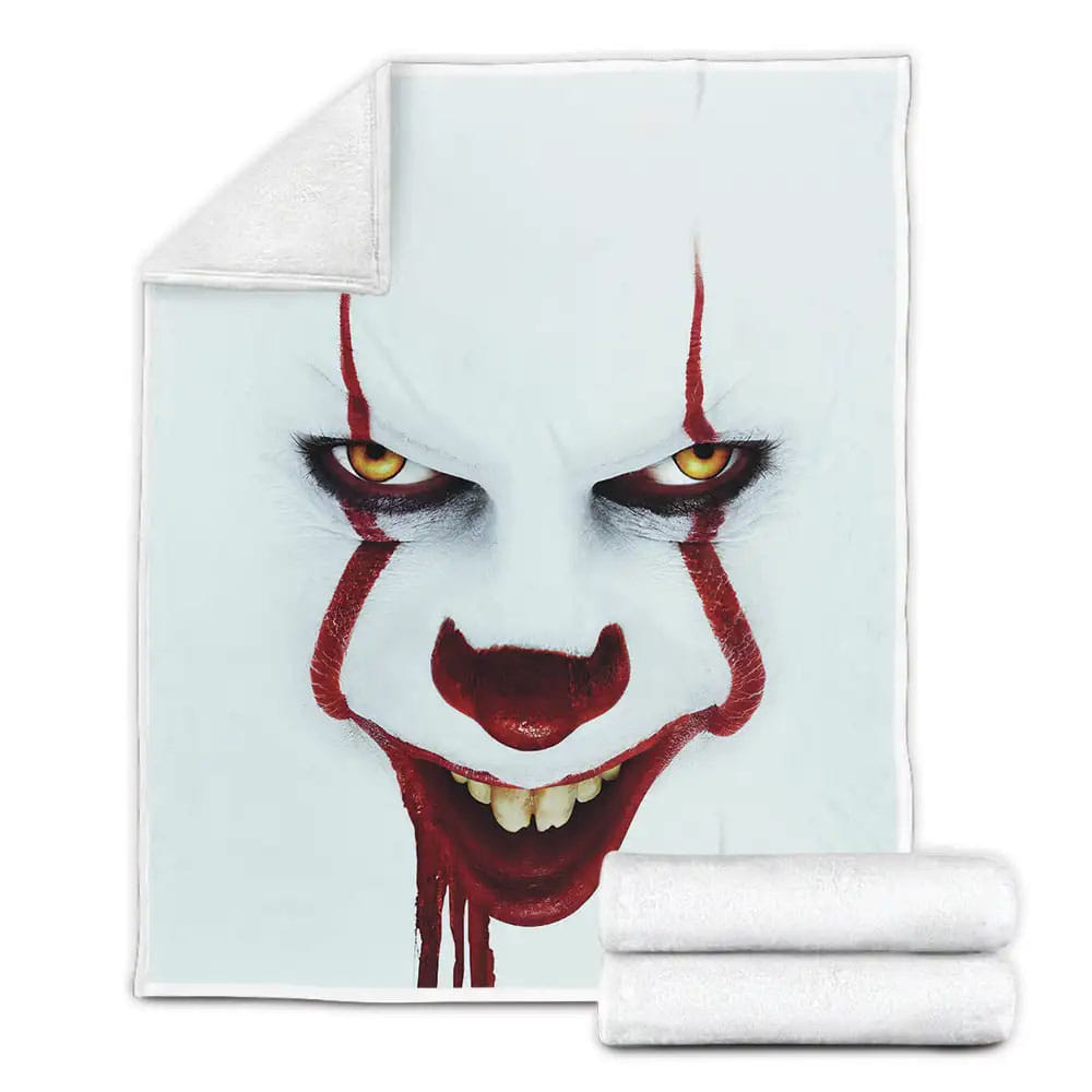 Stephen King IT Chapter Two 2 Pennywise Fleece Blanket Gift For Wife Husband Besties