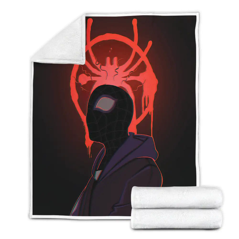 Spider-Man In Black Suit Fleece Blanket Gift For Christmas Thanksgiving Halloween