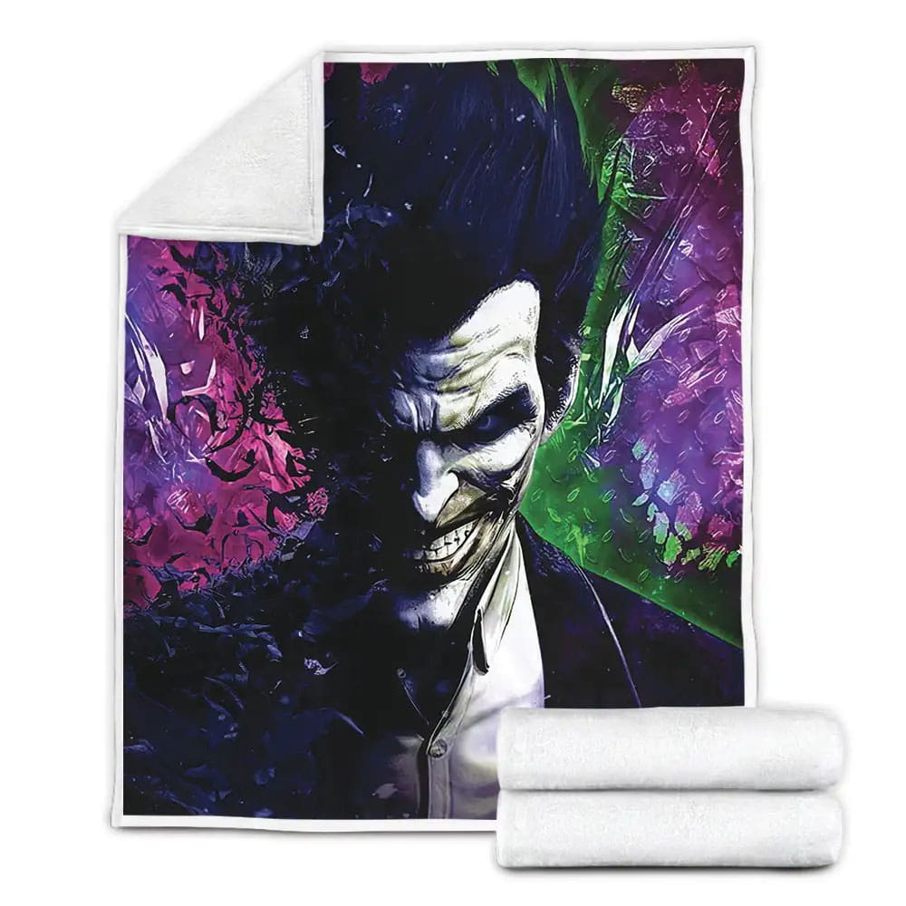 Joker Bat Transformation Fleece Blanket Gift For Christmas Thanksgiving Halloween