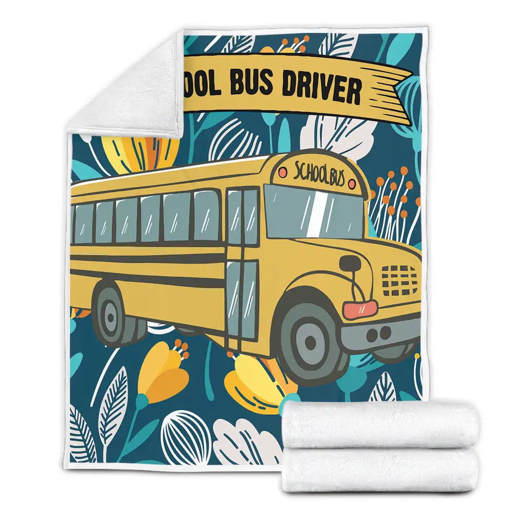 School Bus Driver Fleece Blanket Gift For Birthday Halloween Christmas Thanksgiving