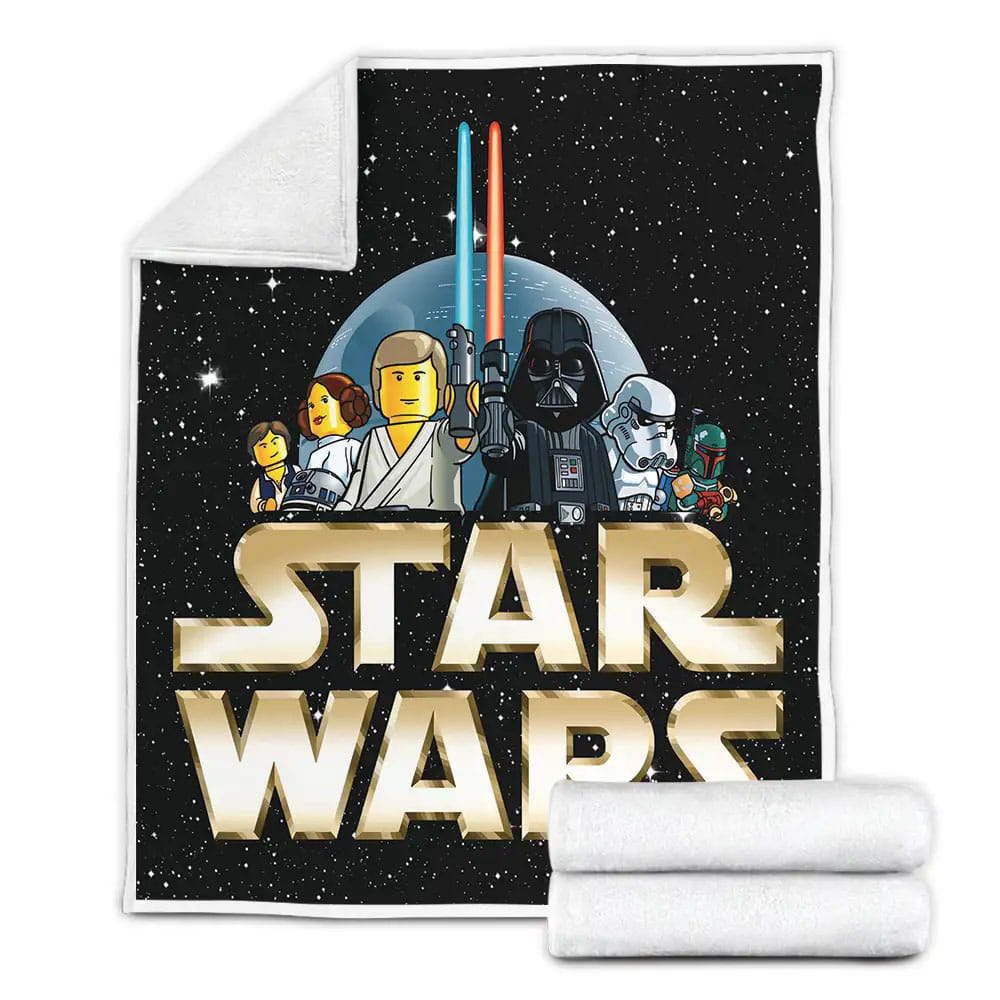 Star Wars In Lego Poster Fleece Blanket Gift For Christmas Thanksgiving Halloween