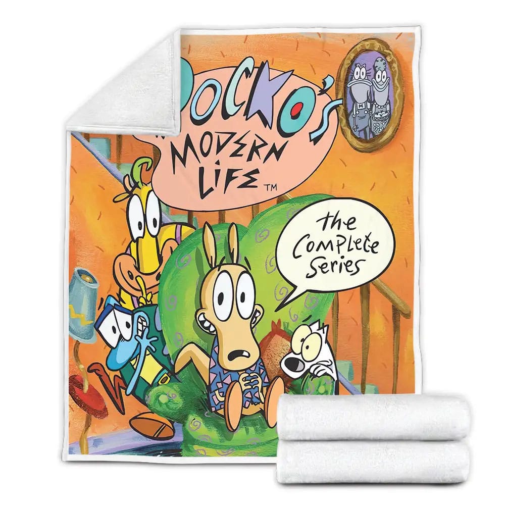 Rockos Modern Life The Complete Series Fleece Blanket Gift For Wife Husband Besties