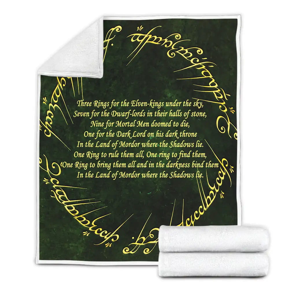 The Lord Of The Ring The Ring Of Powers Fleece Blanket Gift For Wife Husband Besties