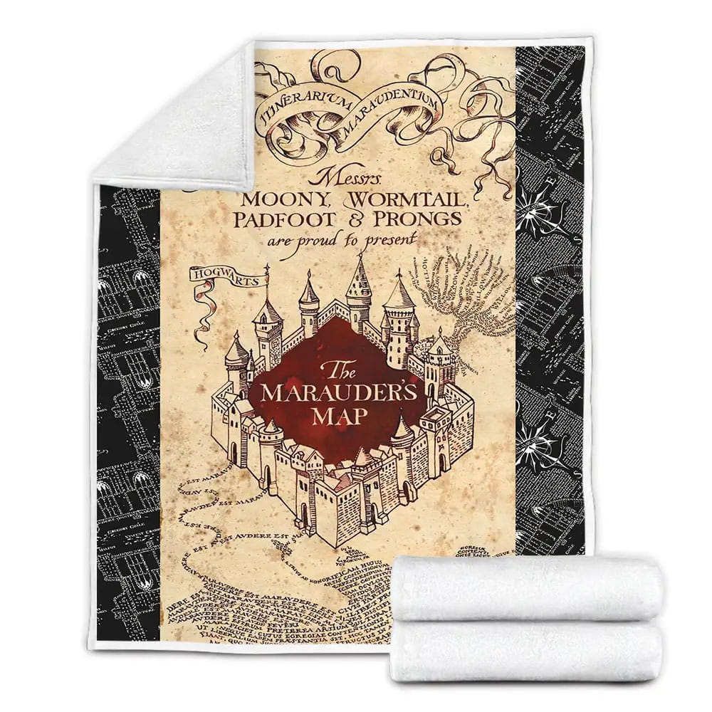 The Marauders Map Fleece Blanket Gift For Birthday Halloween Christmas Thanksgiving
