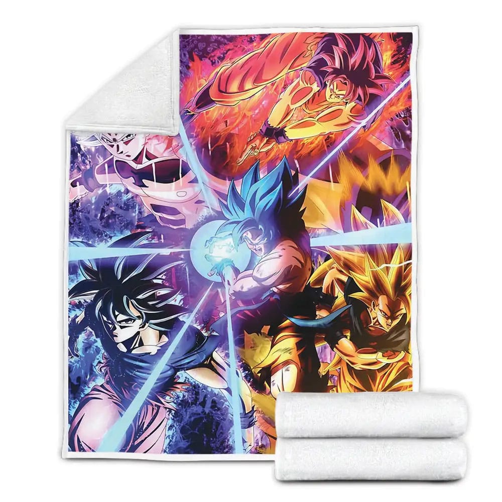 Legendary Super Saiyan Goku Dragon Ball Fleece Blanket Gift For Wife Husband Besties