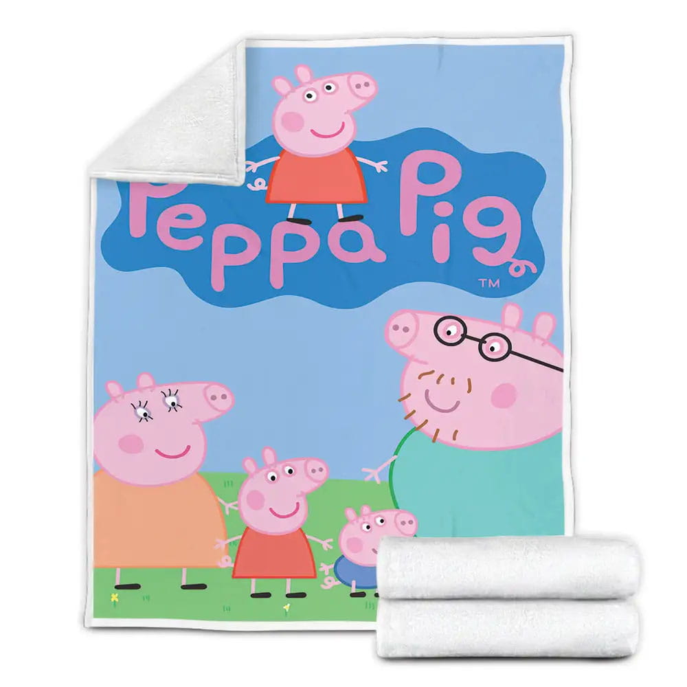 Cartoon Movies Peppa Pig Fleece Blanket Gift For Christmas Thanksgiving Halloween