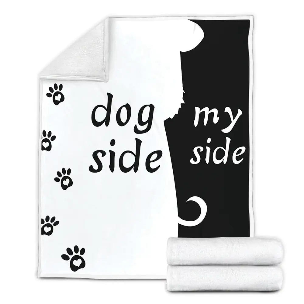 Dog Side My Side Fleece Blanket Gift For Birthday Halloween Christmas Thanksgiving