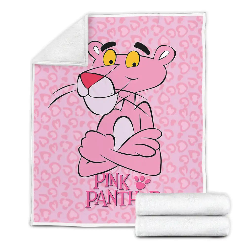 Cute Pink Panther Fleece Blanket Gift For Birthday Halloween Christmas Thanksgiving