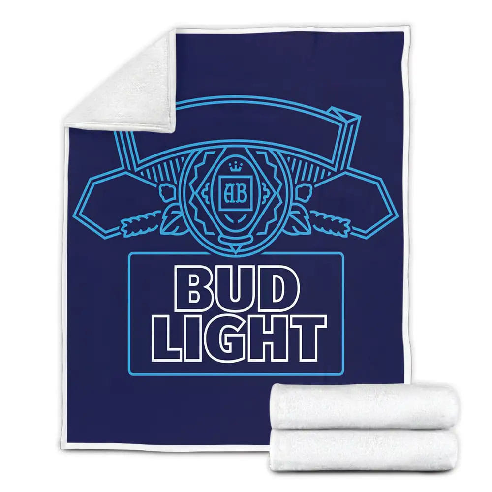 Bud Light Artwork Fleece Blanket Gift For Birthday Halloween Christmas Thanksgiving