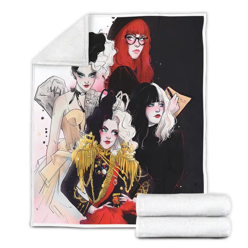 Cruella Movie Art Fleece Blanket Gift For Birthday Halloween Christmas Thanksgiving