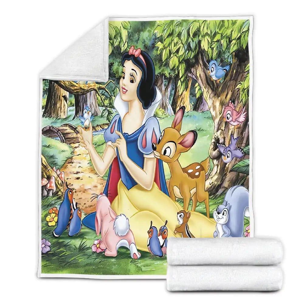Disney Snow White Fleece Blanket Gift For Birthday Halloween Christmas Thanksgiving