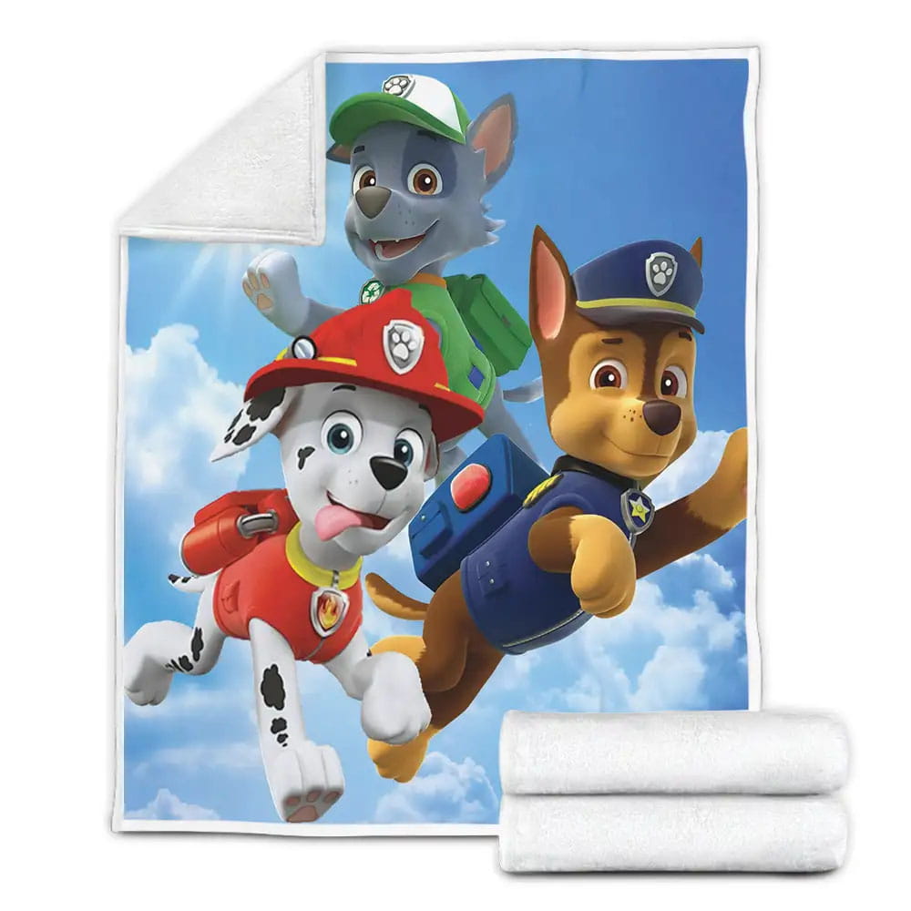 Paw Patrol Sky Background Fleece Blanket Gift For Christmas Thanksgiving Halloween