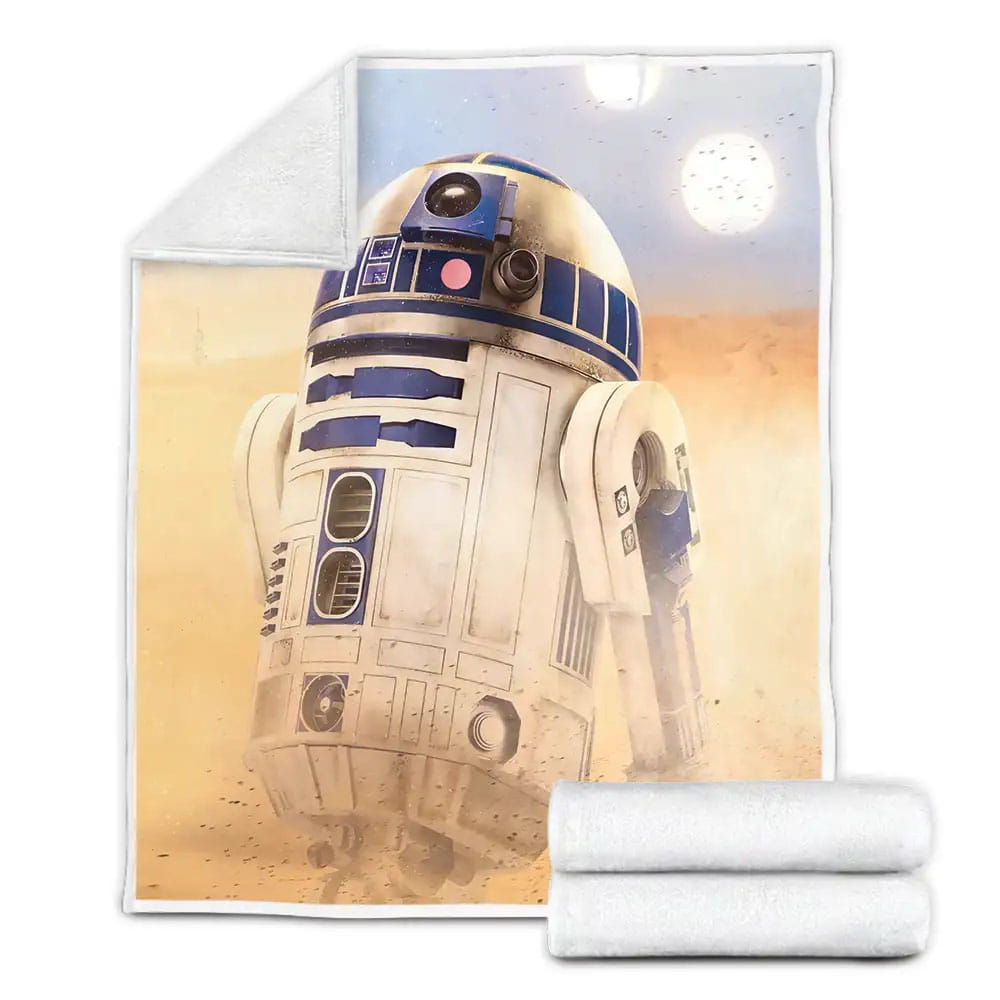 Action Poses R2d2 Fleece Blanket Gift For Birthday Halloween Christmas Thanksgiving