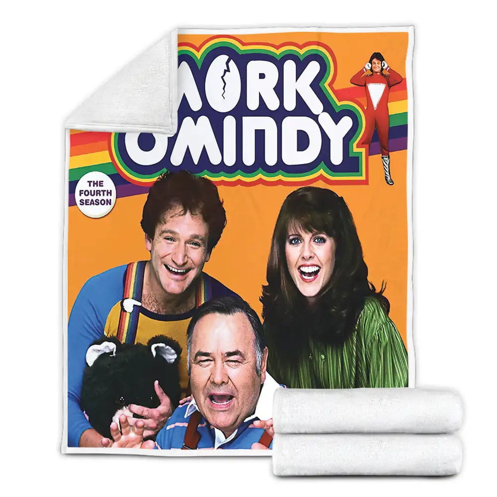 Mork And Mindy Movie Poster Fleece Blanket Gift For Christmas Thanksgiving Halloween
