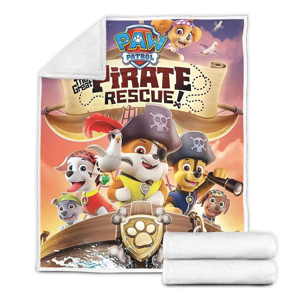 Paw Patrol Pirates Fleece Blanket Gift For Birthday Halloween Christmas Thanksgiving