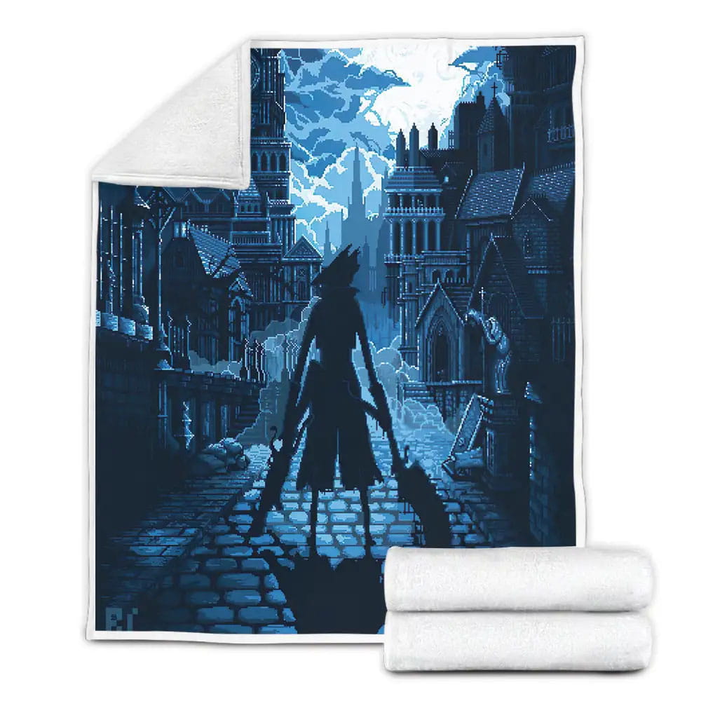 Bloodborne 8bit Picture Fleece Blanket Gift For Christmas Thanksgiving Halloween