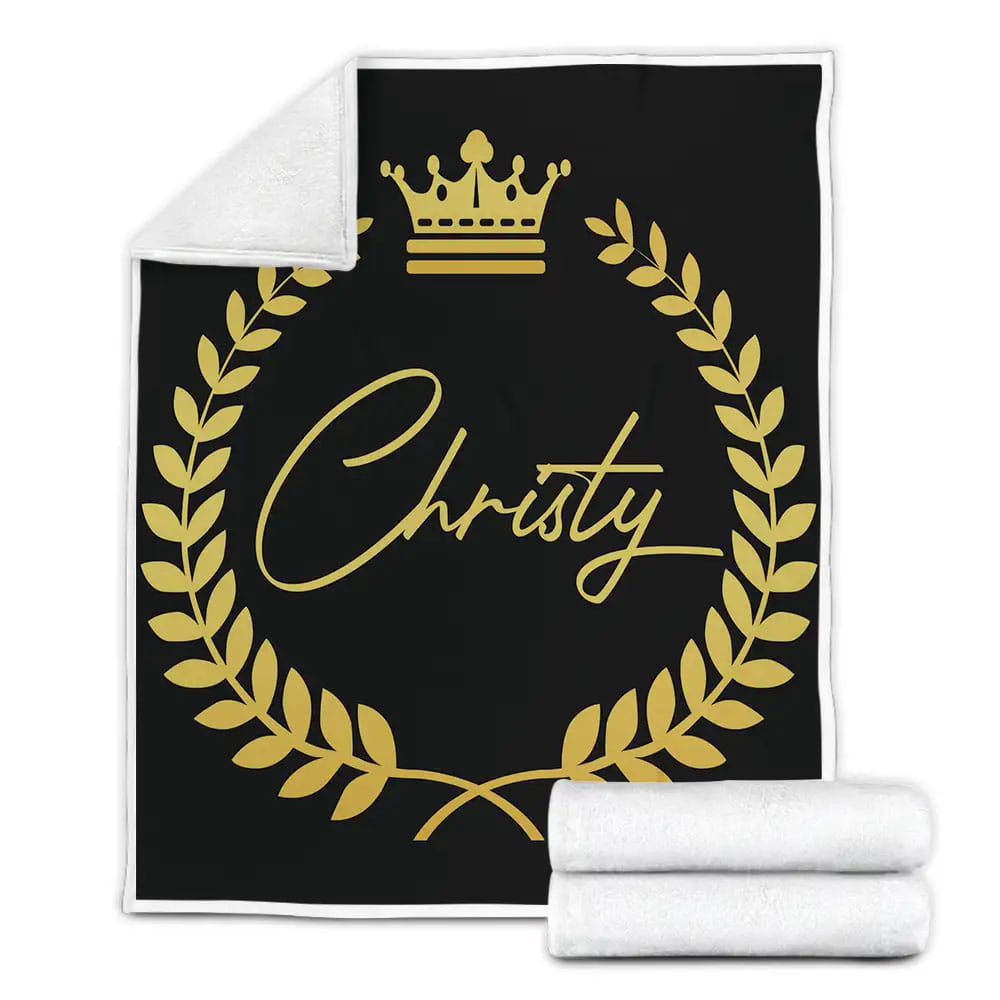 Petmytshirt African American Crown King Fleece Blanket Gift For Wife Husband Besties