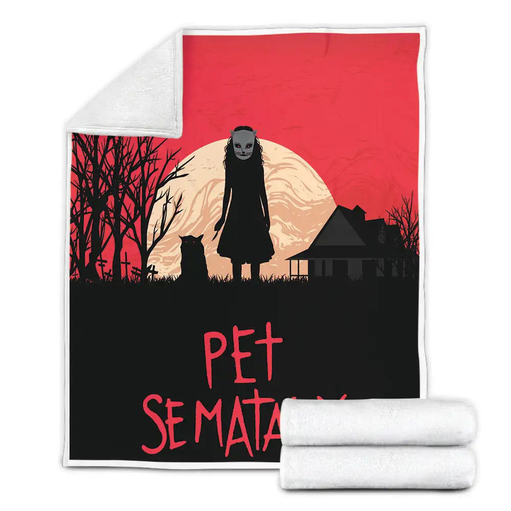 Pet Sematary Movie Poster Fleece Blanket Gift For Christmas Thanksgiving Halloween