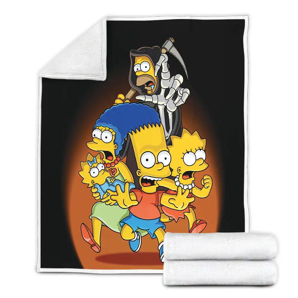 The Simpsons Homer Becomes A Grim Reaper Fleece Blanket Gift For Wife Husband Besties
