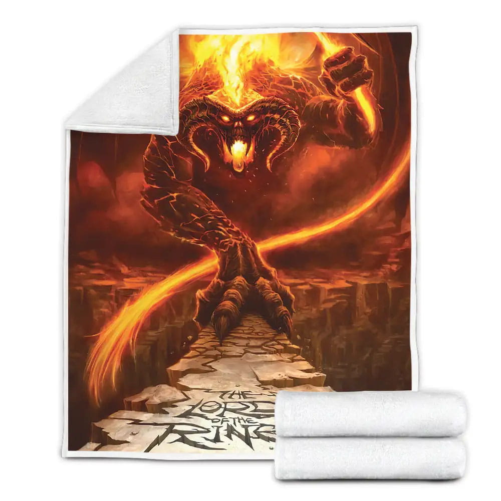 The Lord Of The Ring Balrog Coming With His Lasso Fleece Blanket Perfect 