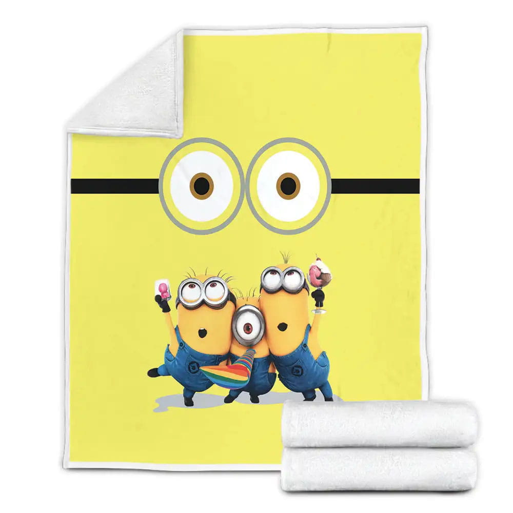 Minion In Despicable Me Jerry Kevin Jon Fleece Blanket Gift For Wife Husband Besties