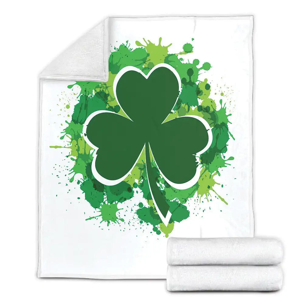 Shamrock St.Patricks Day Fleece Blanket Gift For Christmas Thanksgiving Halloween