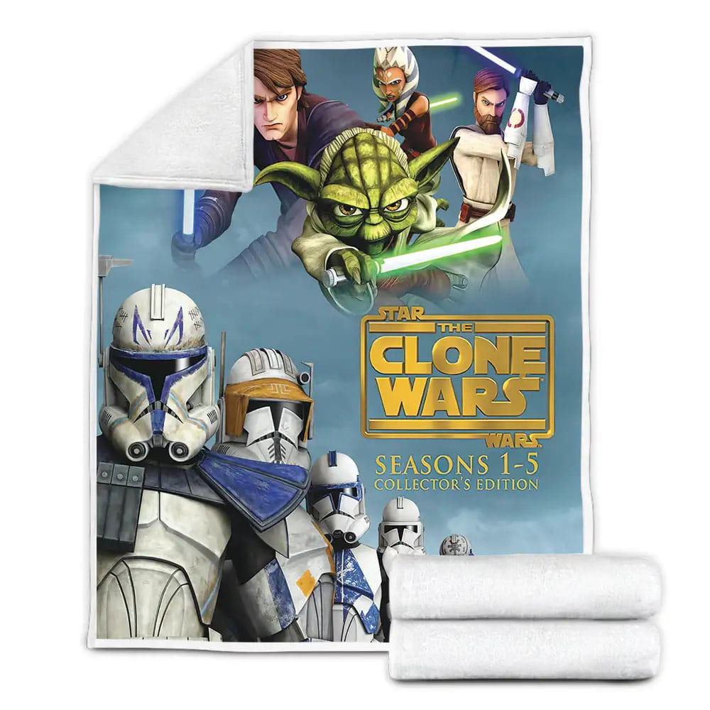 Star Wars The Clone Wars 2008?2020 White Robots Fleece Blanket Perfect 