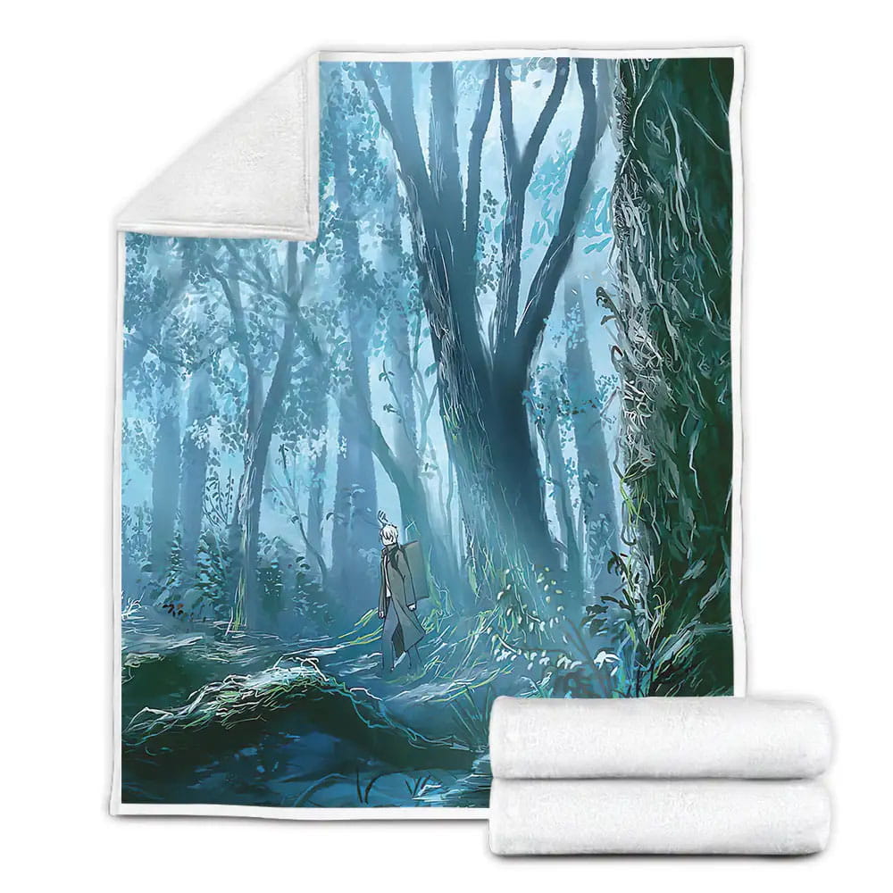 Mushishi Jungle Art Anime Fleece Blanket Gift For Christmas Thanksgiving Halloween