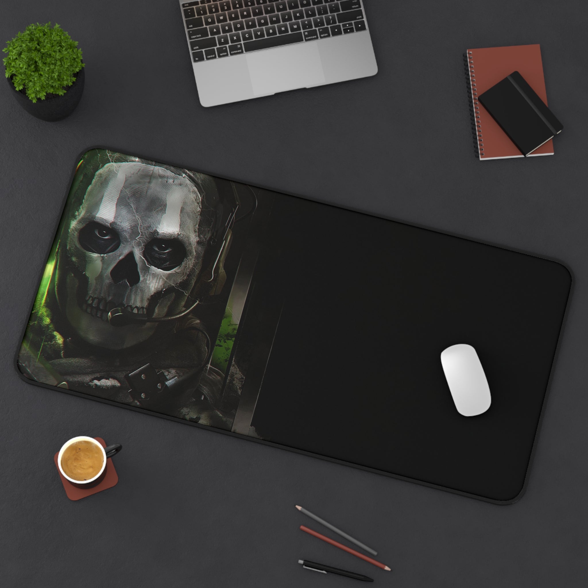 Allleftout Call Of Duty Skull Desk Mat, Gaming Keyboard Matt, Mousepad Large, Xxl Extended Deskpad Mouse Pad