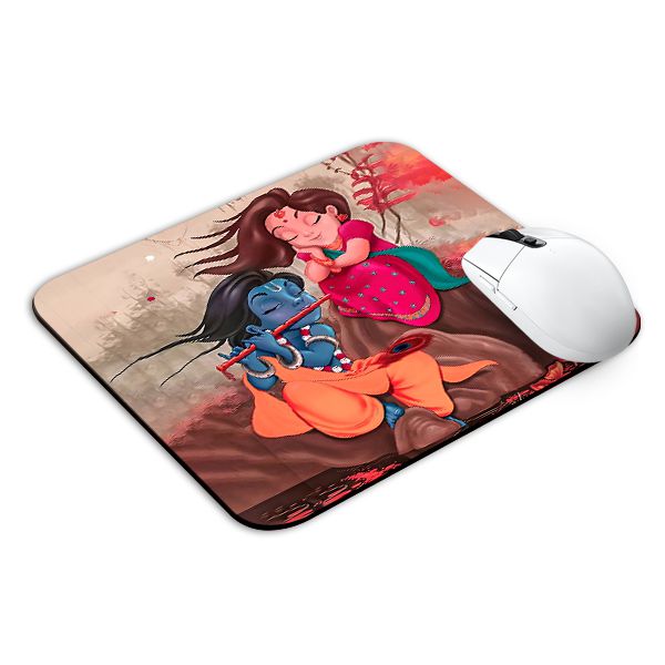 Allleftout Cute Radha Krishna In Vrindavan Mouse Pad
