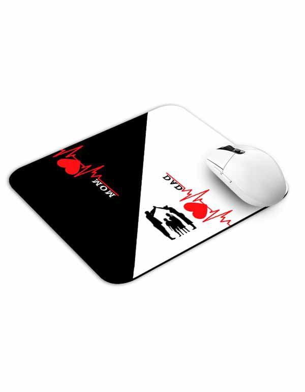 Allleftout Mom Dad Family Heartbeat Mouse Pad