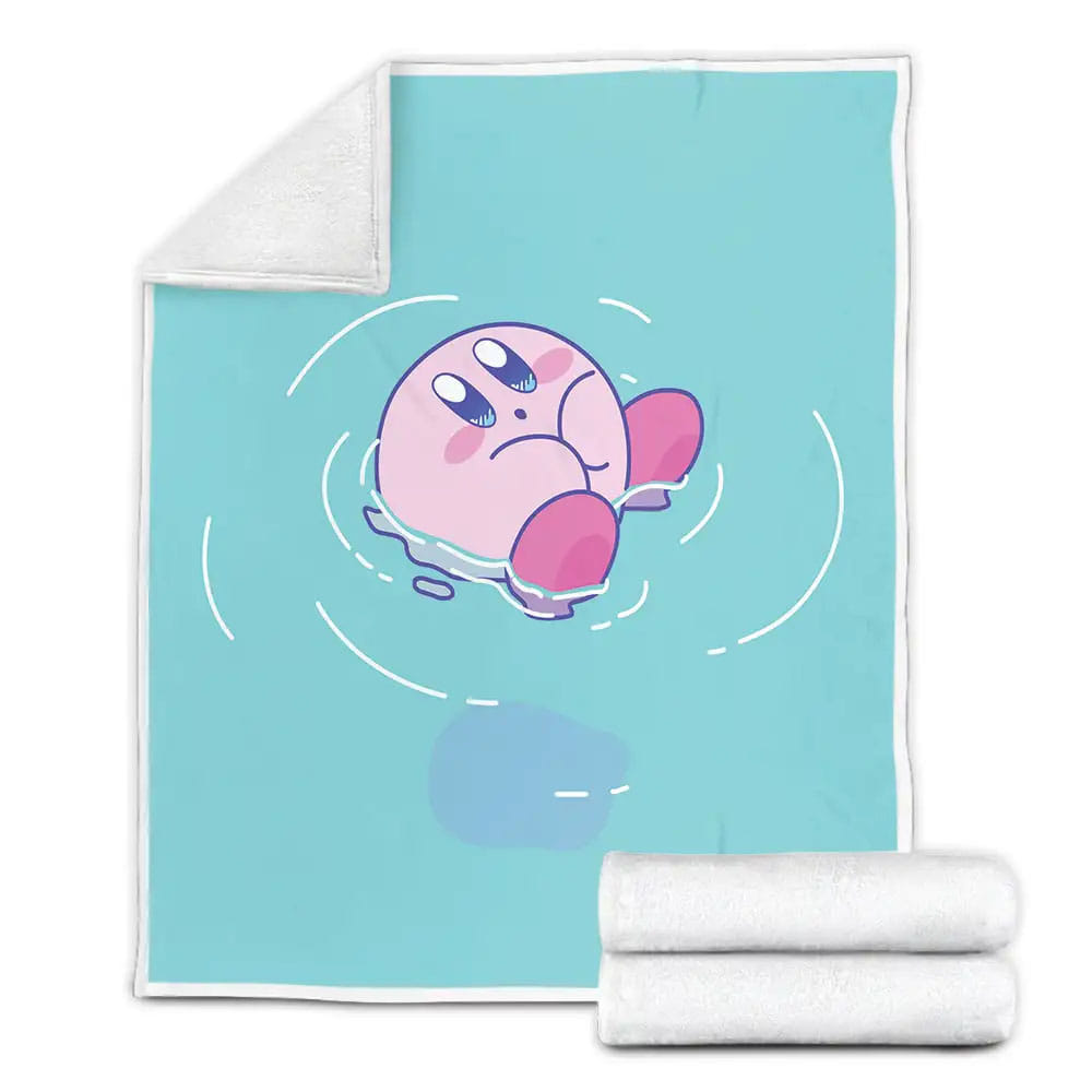 Kirby In The Water Fleece Blanket Gift For Birthday Halloween Christmas Thanksgiving
