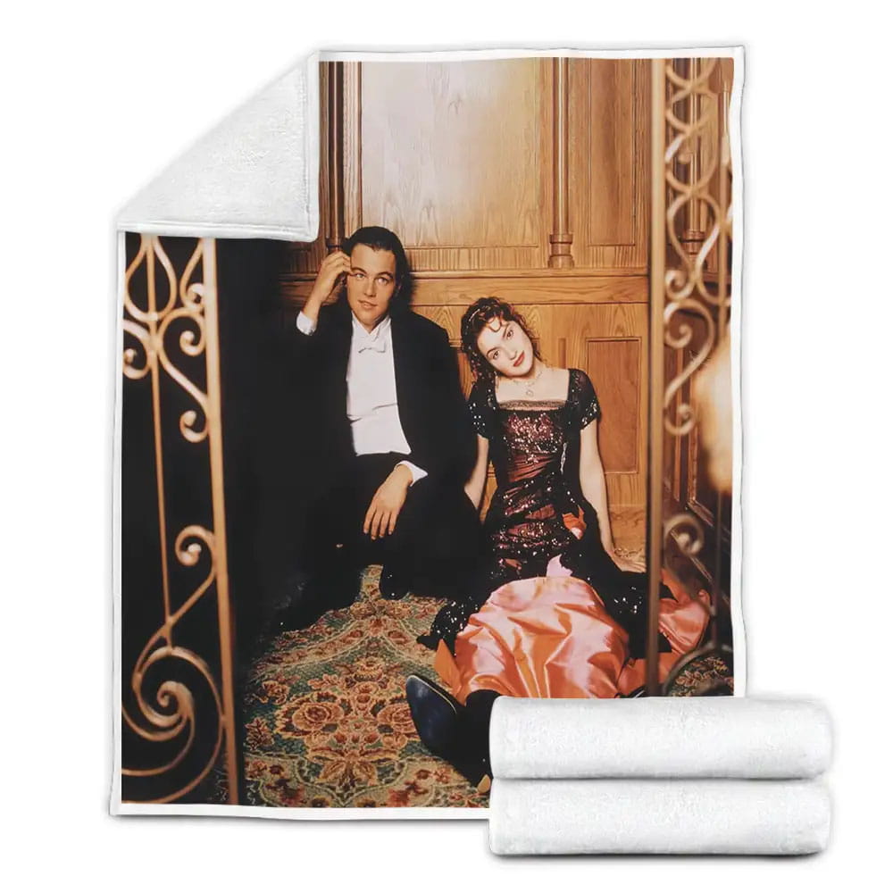 Kate Winslet And Leonardo Dicaprio In Titanic Film Fleece Blanket Perfect 
